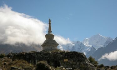 Peaceful morning at Kyanjin Gompa in Langtang Valley a serene highlight of this short Himalayan trek.