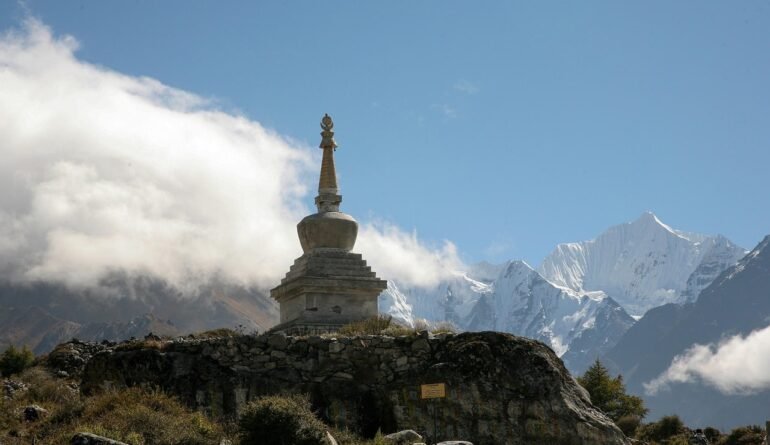 Peaceful morning at Kyanjin Gompa in Langtang Valley a serene highlight of this short Himalayan trek.